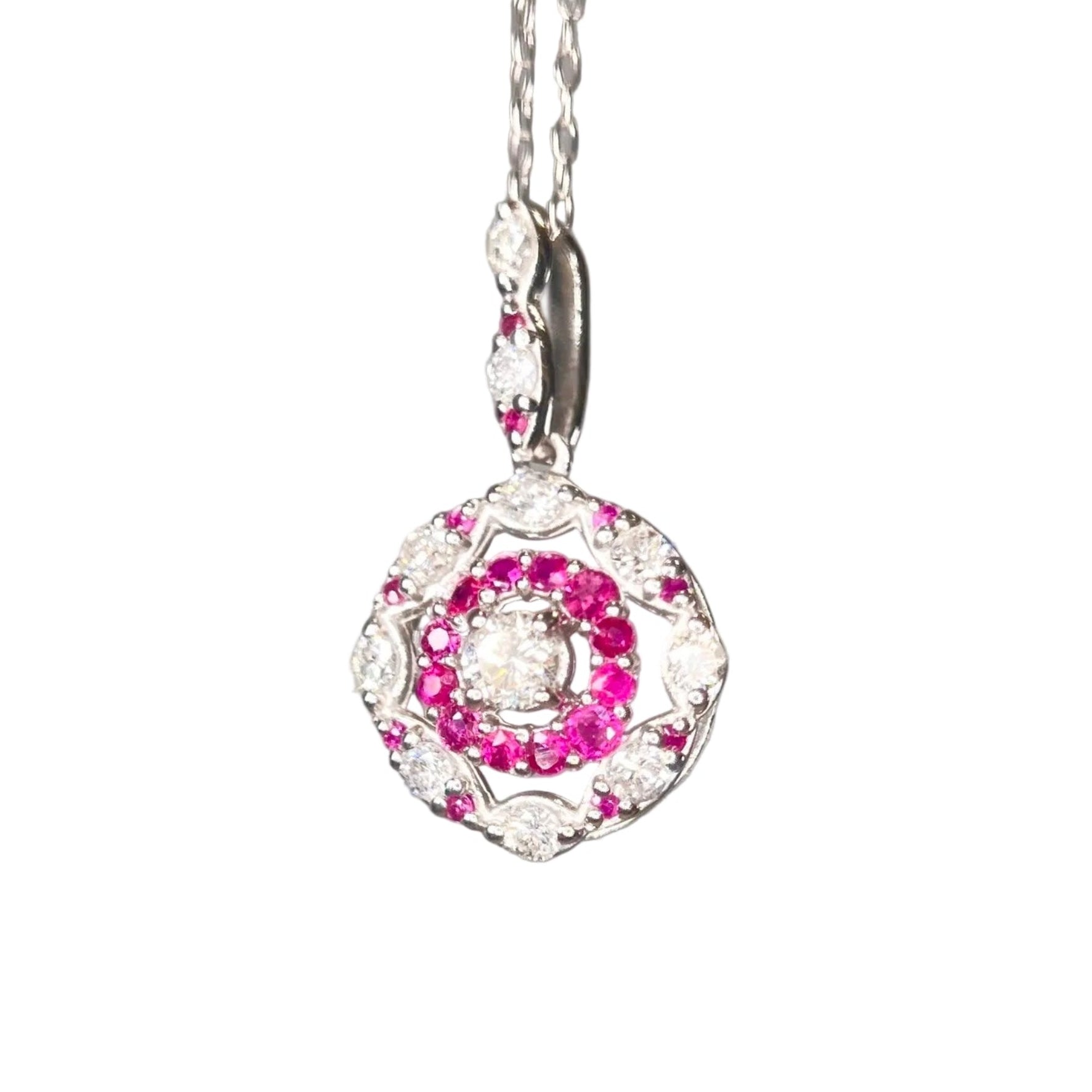 2601 Pt950/Pt850 necklace R0.29ct/D0.12ct 2.95g 40cm